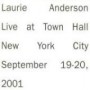 ANDERSON LAURIE ANDERSON LAURIE